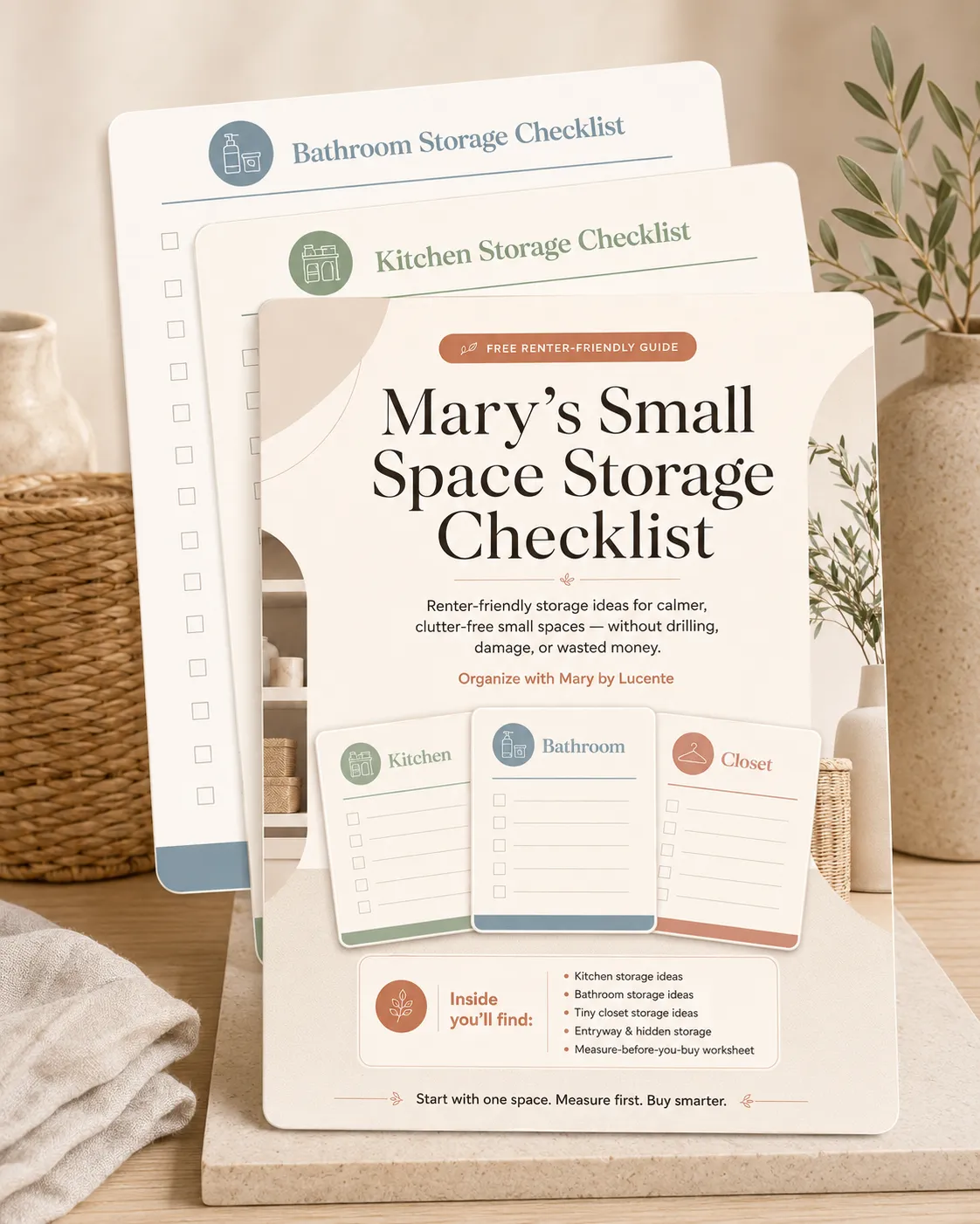Free Small Space Storage Checklist — room-by-room PDF for renters